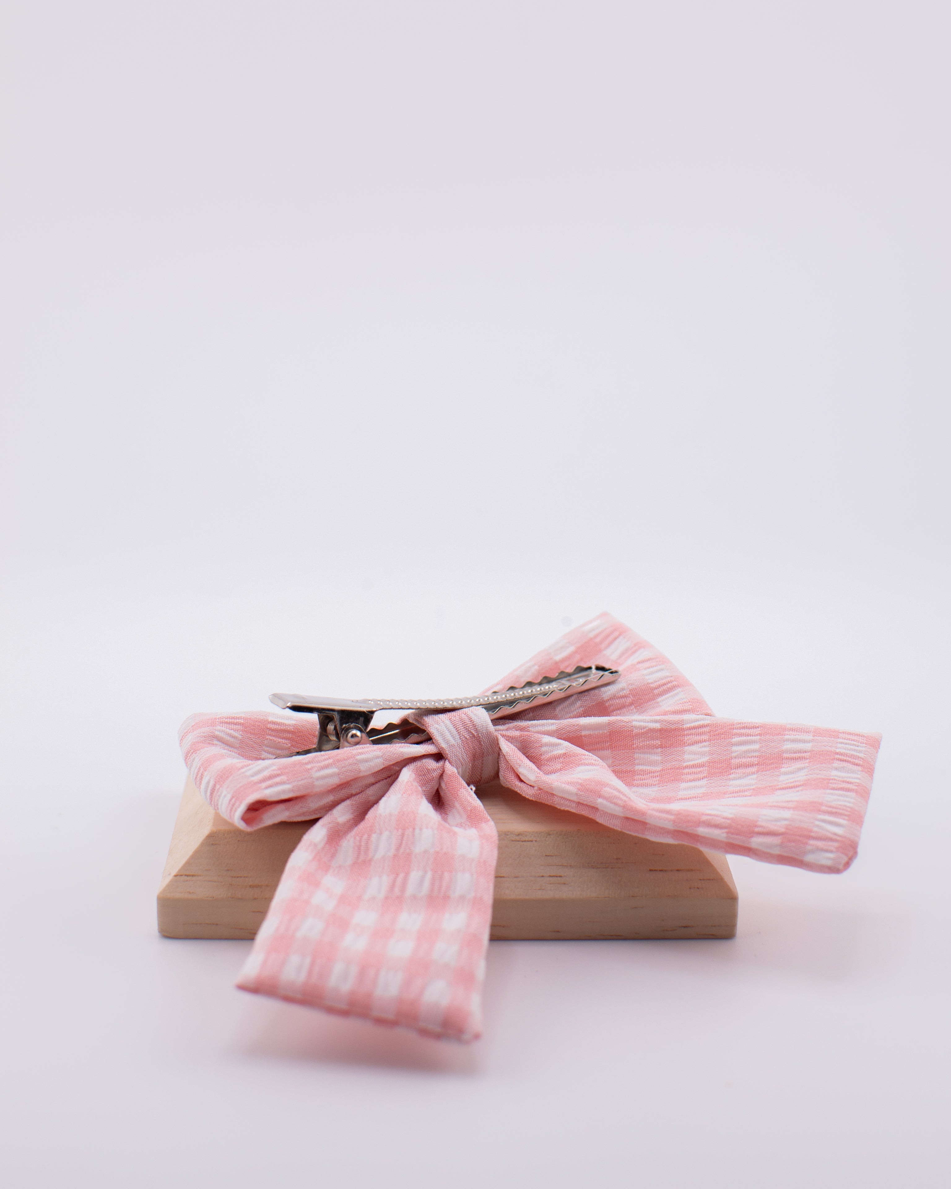 Mini Candy Plaid Pink Hair Bow