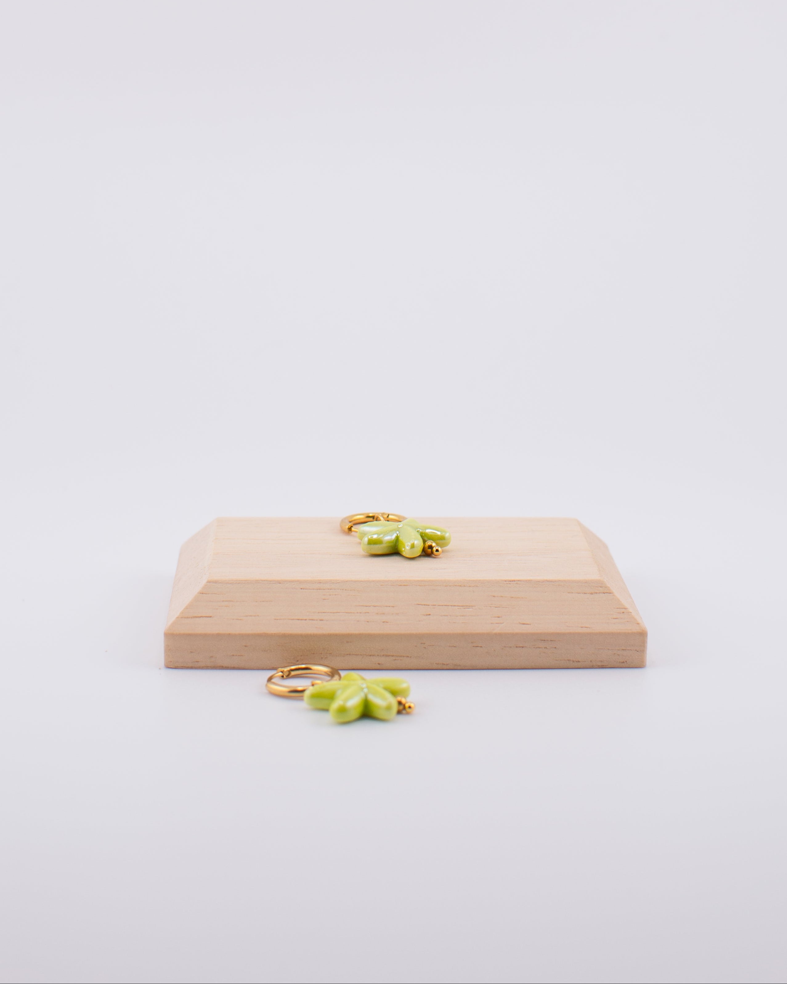 Lime Green Star Fish Earrings